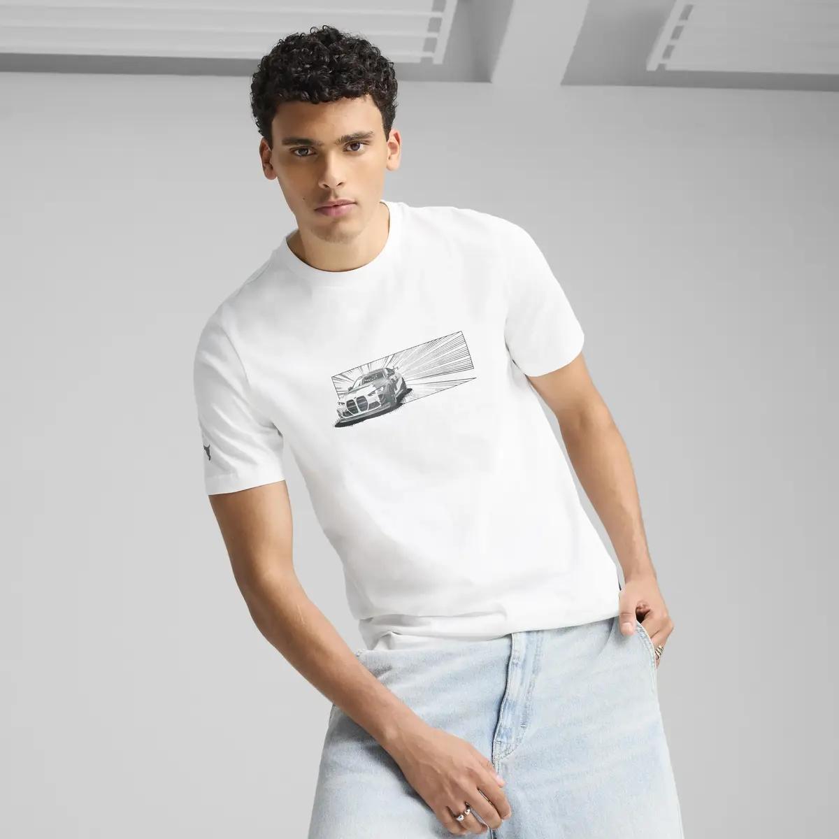 PUMA BMW MMS CAR GRAPHIC TEE Beyaz Erkek T-Shirt