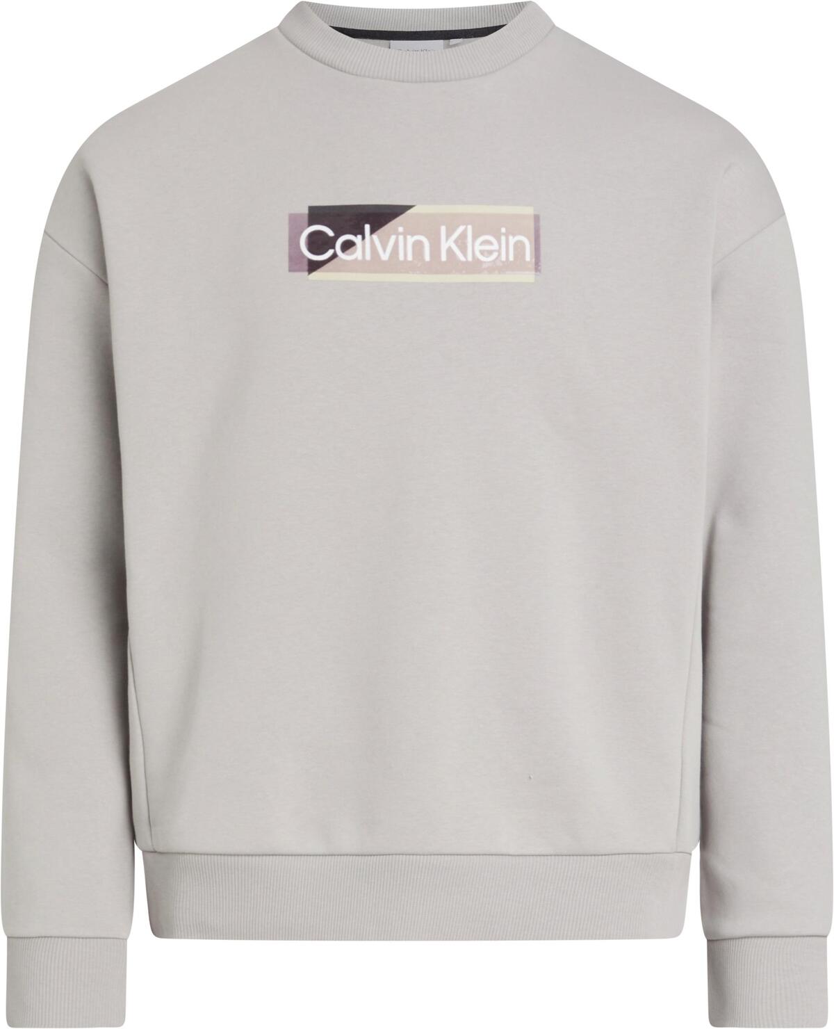 Calvin Klein LAYERED GEL LOGO SWE Erkek Krem Sweatshirt