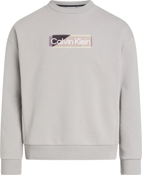 Calvin Klein LAYERED GEL LOGO SWE Erkek Krem Sweatshirt Calvin Klein LAYERED GEL LOGO SWE Erkek Krem Sweatshirt