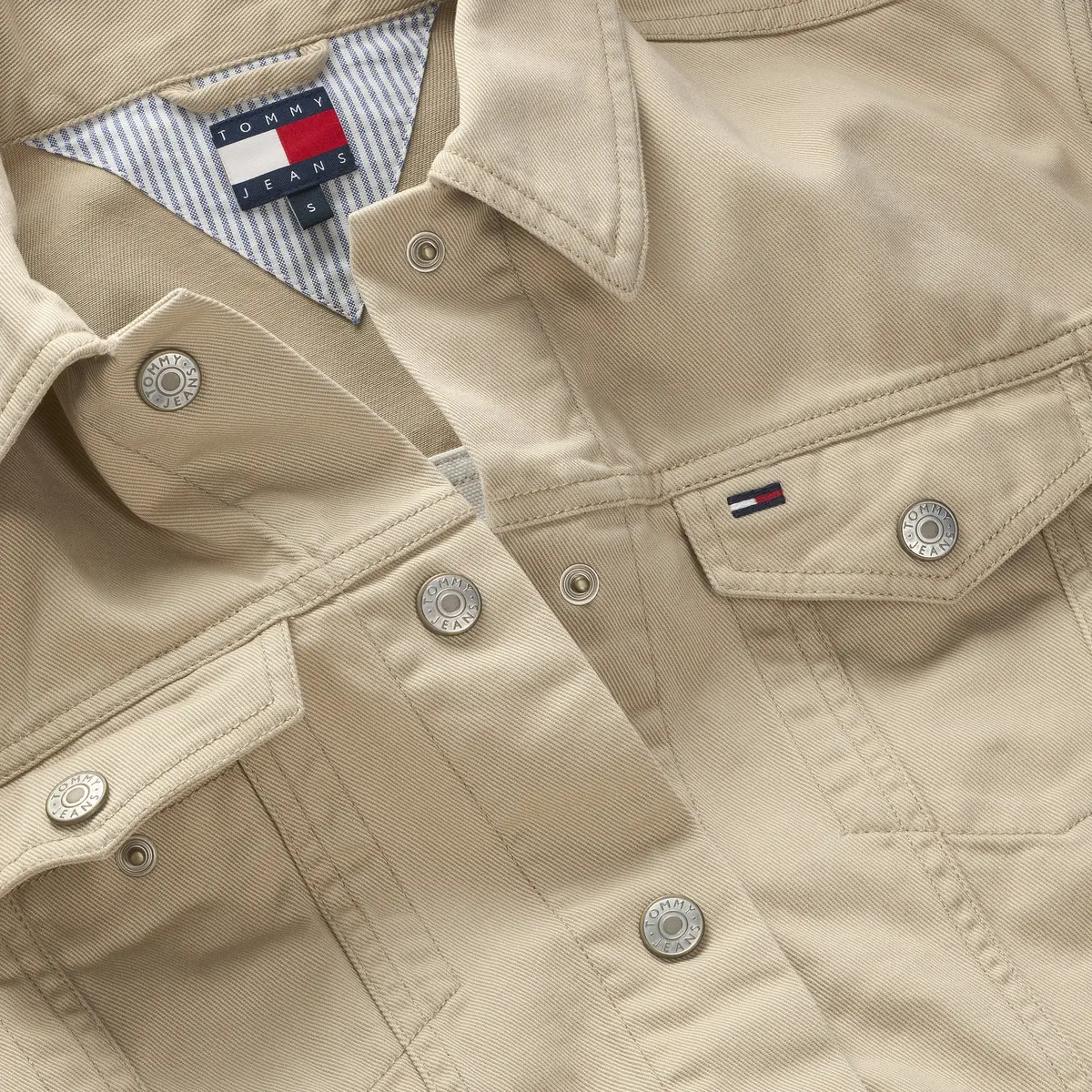 Tommy Hilfiger TJW FLAG TRUCKER JAC, RBV Bej Kadın Kot Ceket