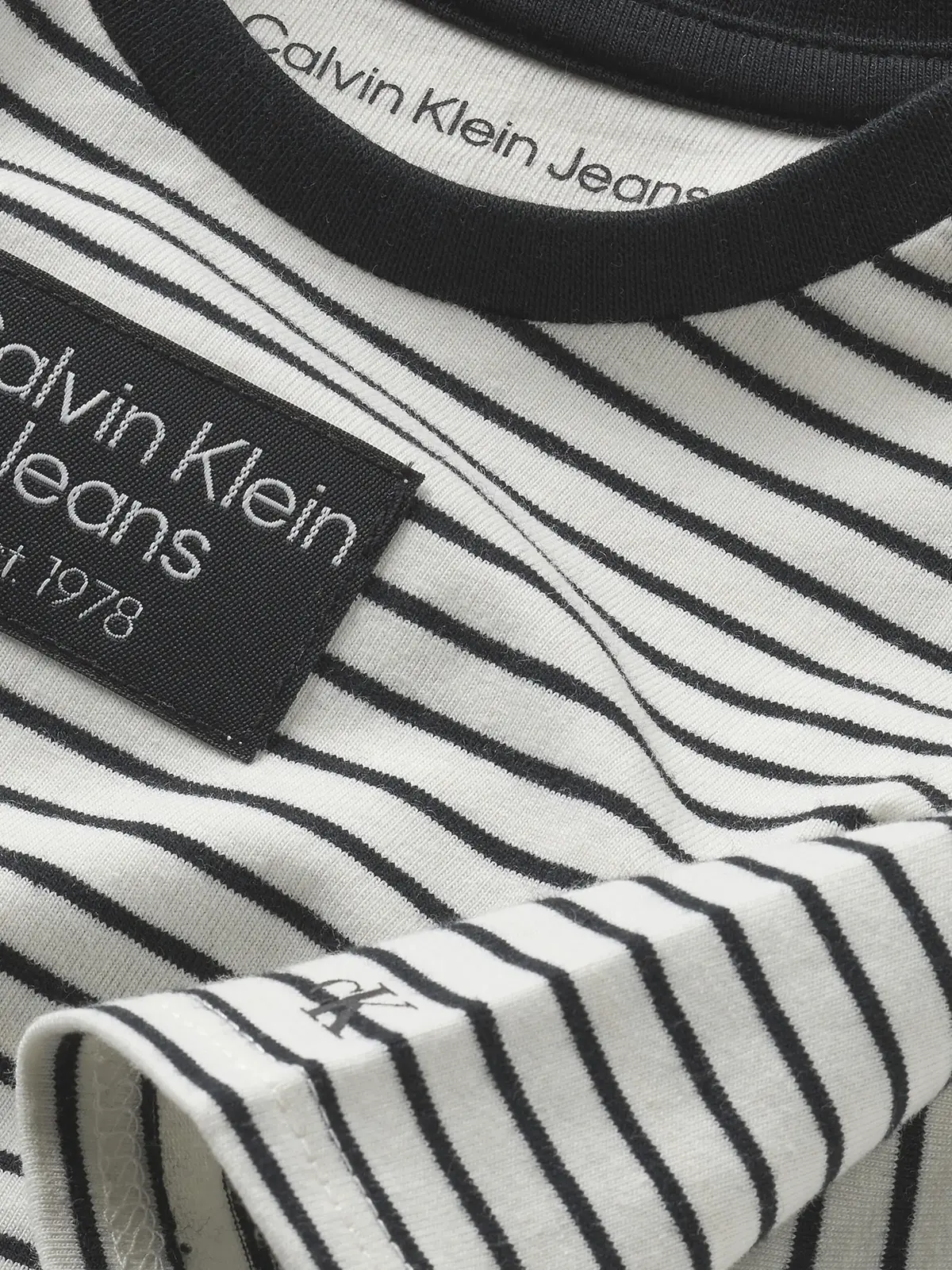 Calvin Klein STRIPED BADGE LS BOD Bebek Beyaz Zıbın