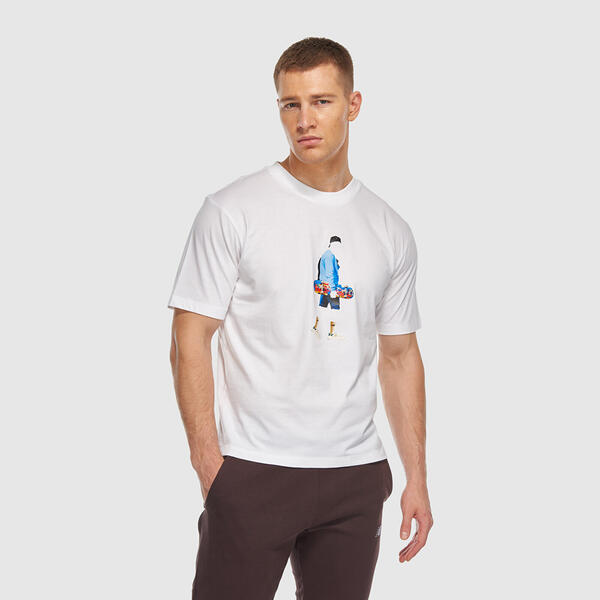 New Balance MNT3410 Erkek Beyaz T-Shirt
