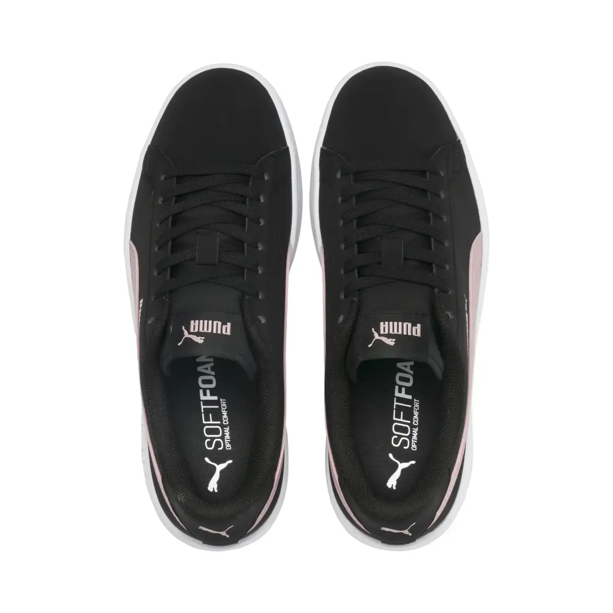 Puma Smash v2 Buck Siyah-Pembe Kadın Günlük Spor Ayakkabı