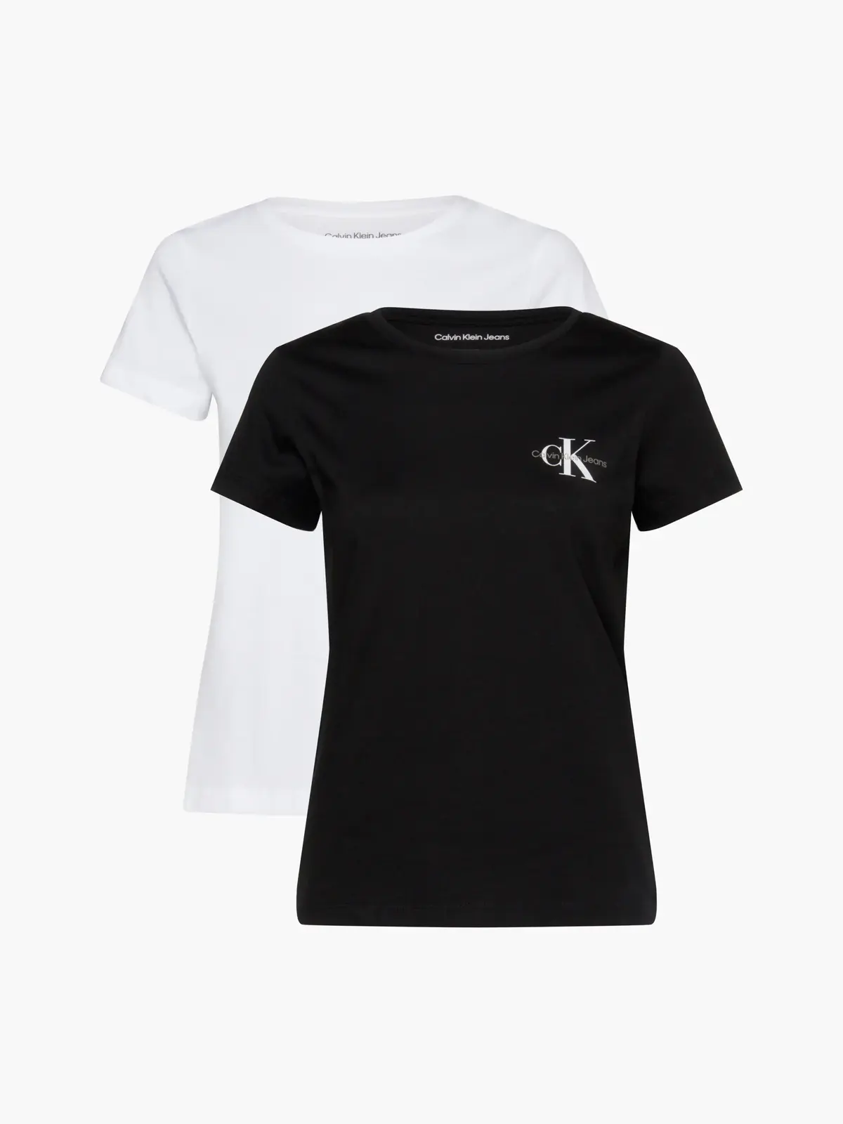 Calvin Klein 2-PACK MONOLOGO SLIM Kadın Siyah T-Shirt