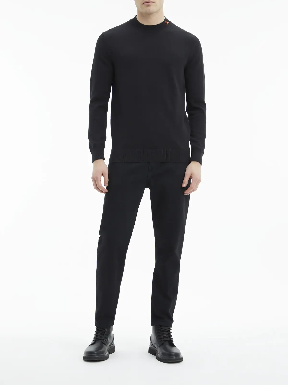 Calvin Klein INSTITUTIONAL LOGO S Erkek Siyah Kazak