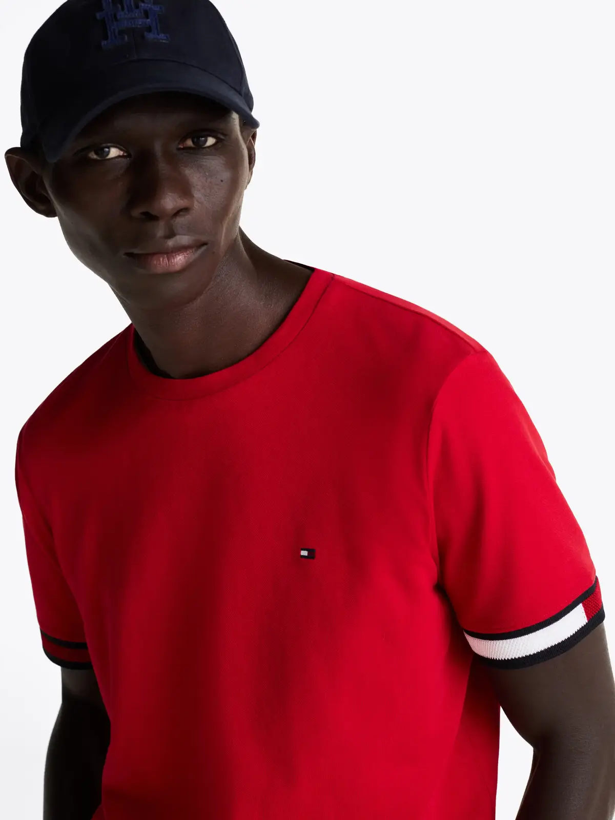 Tommy Hilfiger GLOBAL STRIPE FLAG C, XLD Kırmızı Erkek T-Shirt & Polo