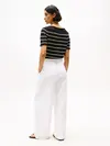 Tommy Hilfiger TENCEL LINEN WIDE LE, YCF Beyaz Kadın Pantolon