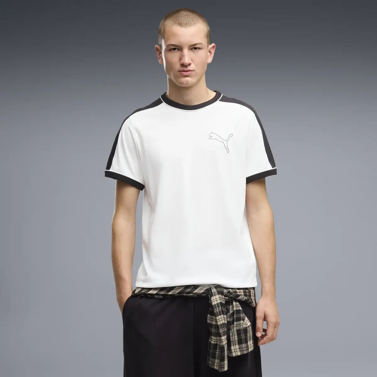 PUMA T7 Ringer Tee Erkek Beyaz T-Shirt
