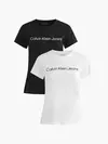Calvin Klein Beyaz / Siyah Kadın T-Shirt & Polo