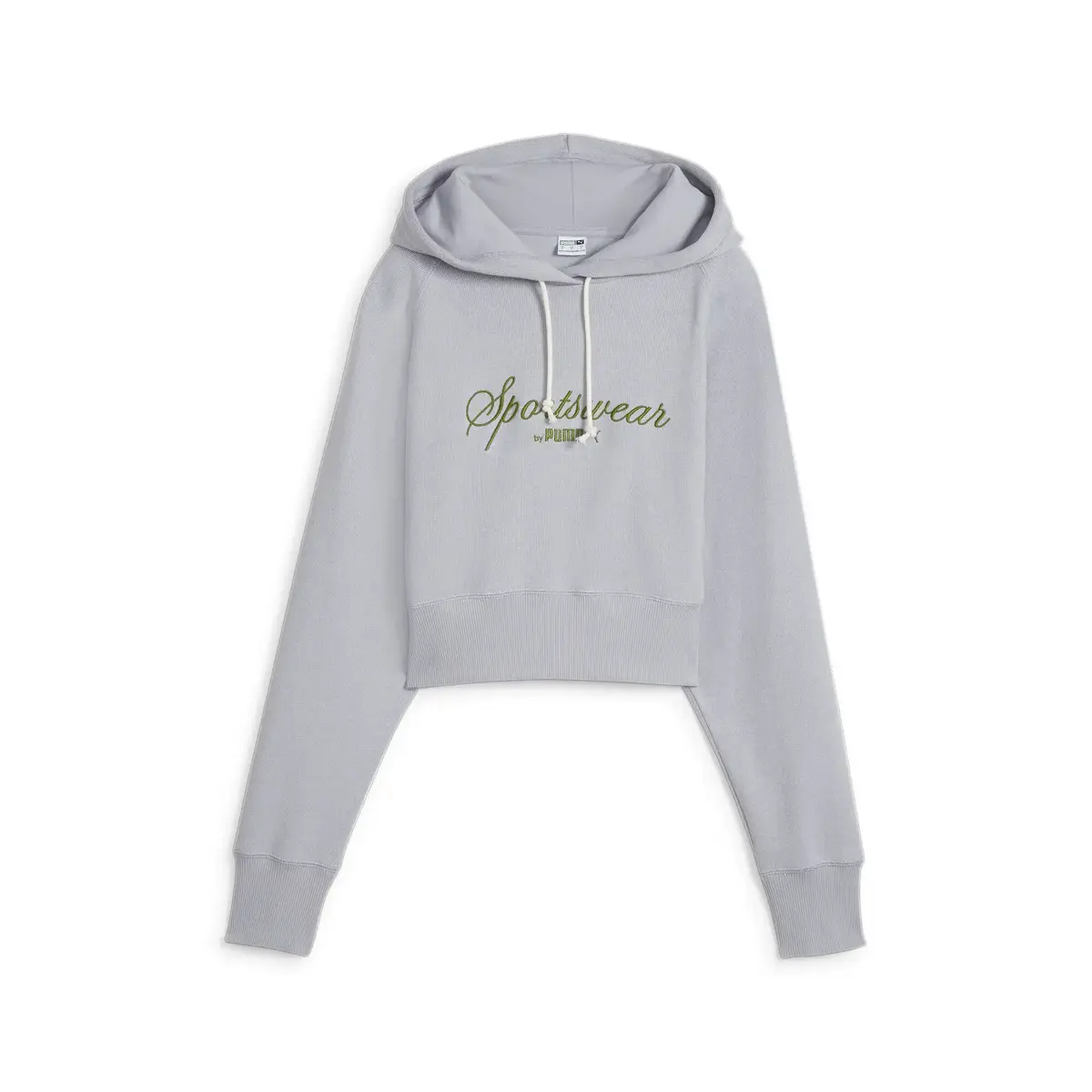 Puma CLASSICS+ Relaxed Cropped Hoodie Gri Kadın Hoodie