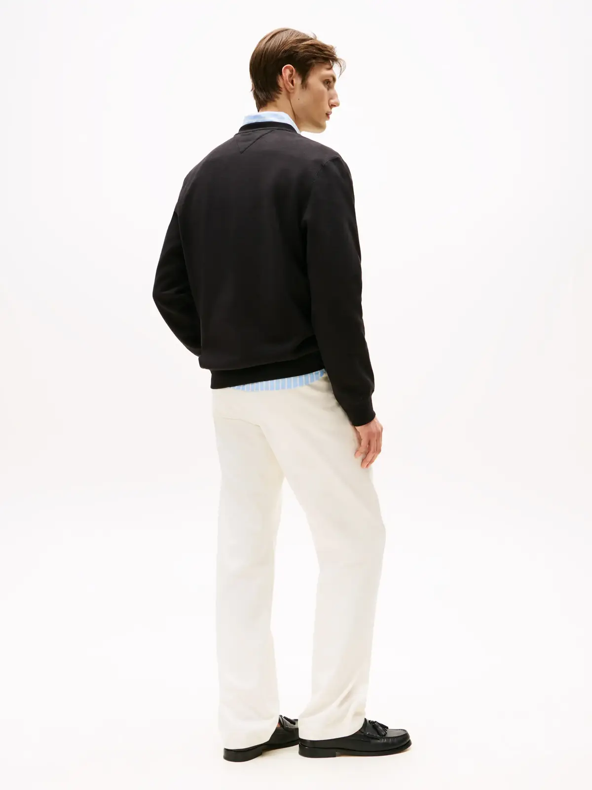 Tommy Hilfiger ESSENTIAL FLEECE CRE Erkek Siyah Sweatshirt