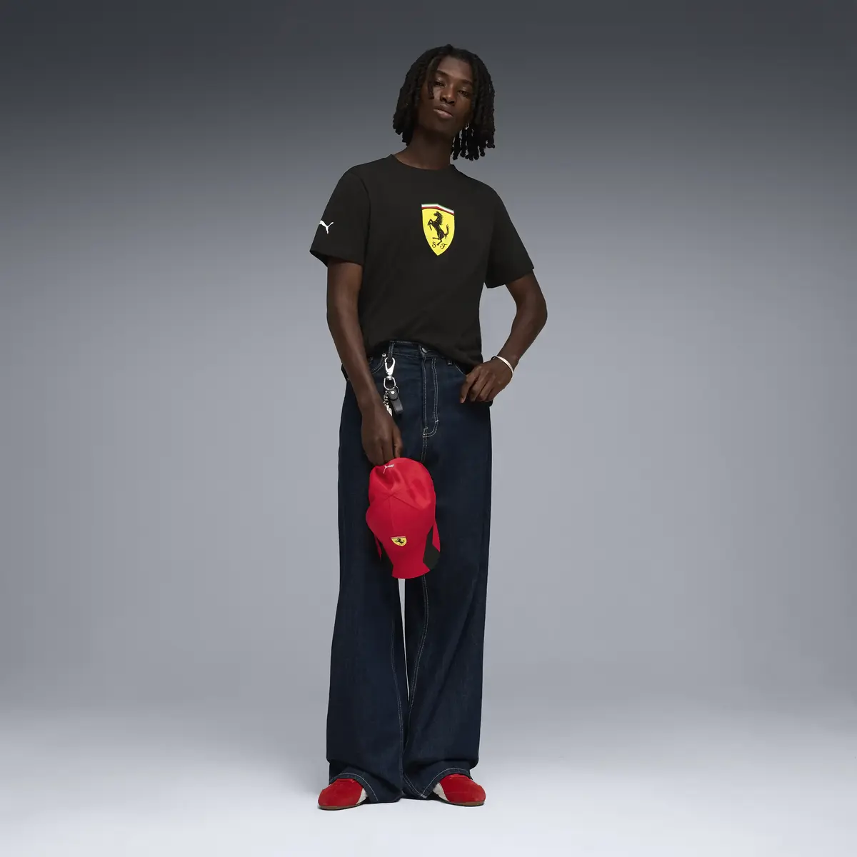 Puma Ferrari Colored Shield Tee Siyah Erkek T-Shirt