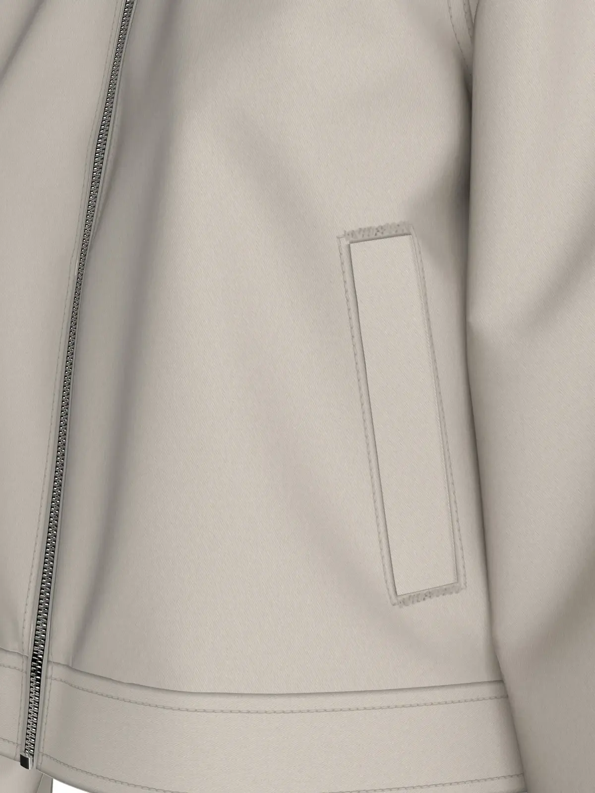 Calvin Klein ZIP THROUGH COTTON J, PDH Krem Kadın Ceket