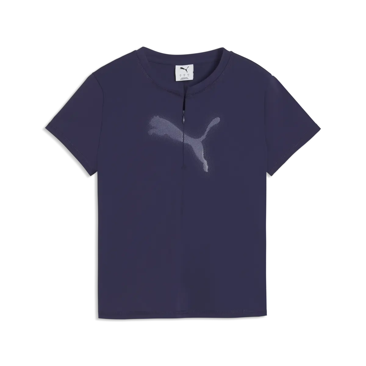 Puma  DARE TO Slim Graphic Tee Lacivert Kadın Fermuar Detaylı Dar Kesim T-Shirt