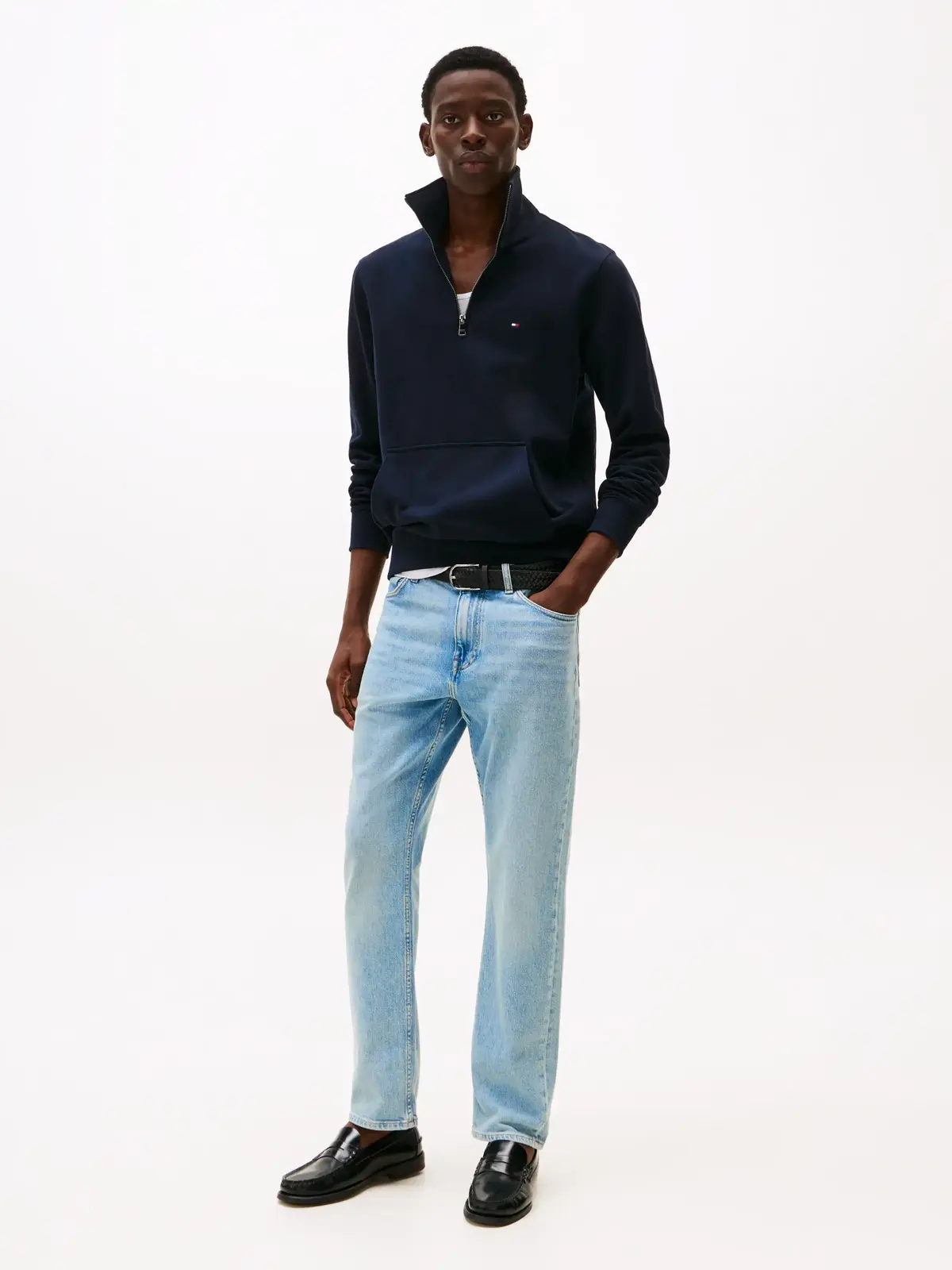 Tommy Hilfiger ESSENTIAL TERRY 1/4, DW5 Siyah Erkek Sweatshirt