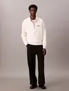 Calvin Klein PREMIUM TERRY CHAIN STITCH QTR Z Bej Erkek Sweatshirt Calvin Klein PREMIUM TERRY CHAIN STITCH QTR Z Bej Erkek Sweatshirt