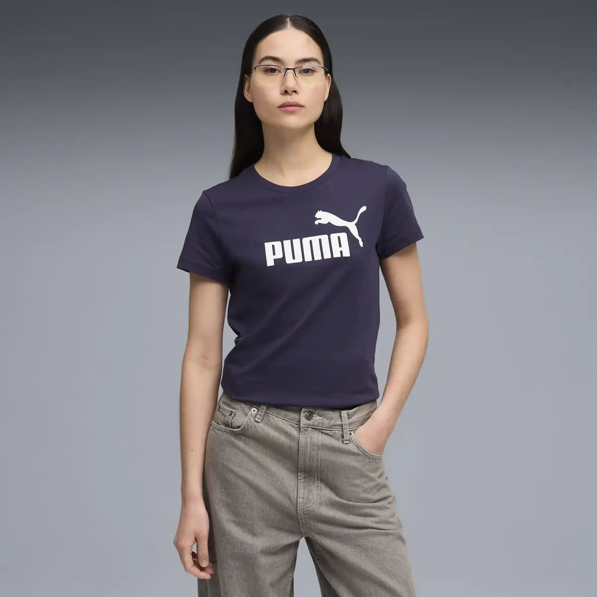 Puma ESS No. 1 Logo Tee Lacivert Kadın T-Shirt & Polo