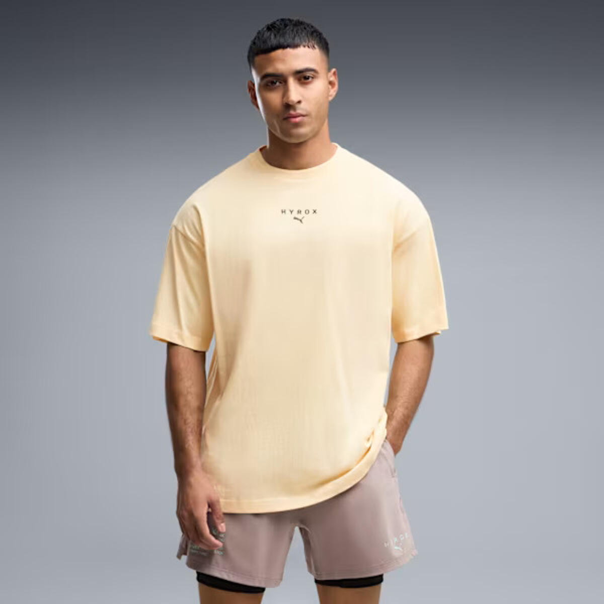 Puma M PUMA X HYROX LIFESTYLE TEE Sarı Erkek T-Shirt