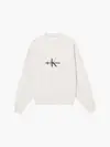 Calvin Klein MONOLOGO TEXTURED CR Erkek Krem Sweatshirt