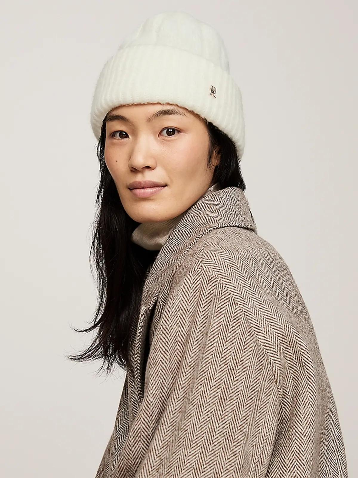 Tommy Hilfiger TH TIMELESS BEANIE Kadın Beyaz Bere