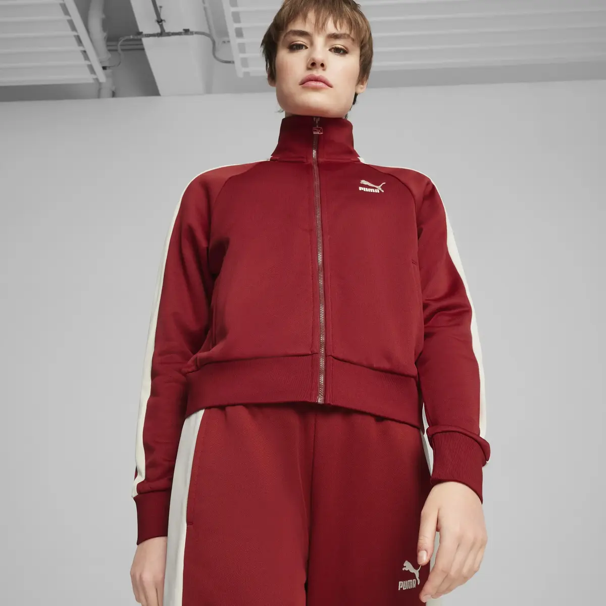 Puma ICONIC T7 Track Jacket Bordo Kadın Sweatshirt
