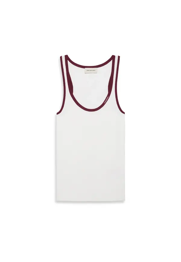 Calvin Klein CTN RIB TANK WITH Beyaz Kadın Atlet