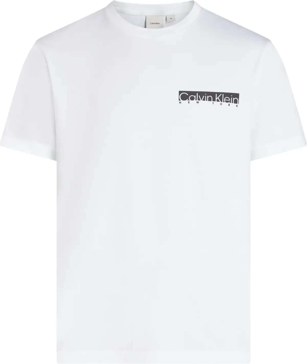 Calvin Klein NY CHEST BOX LOGO T-, YAF Beyaz Erkek T-Shirt & Polo