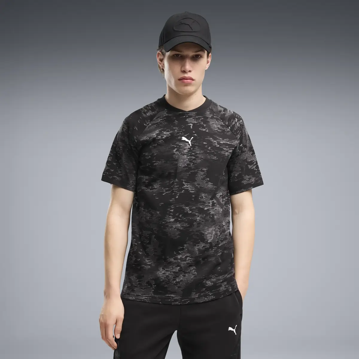 PUMA PUMA SPORT Camo Tee Siyah Erkek T-Shirt