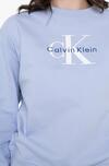 Calvin Klein LS MONOLOGO FRENCH TERRY RLXD CN Mavi Kadın Sweatshirt