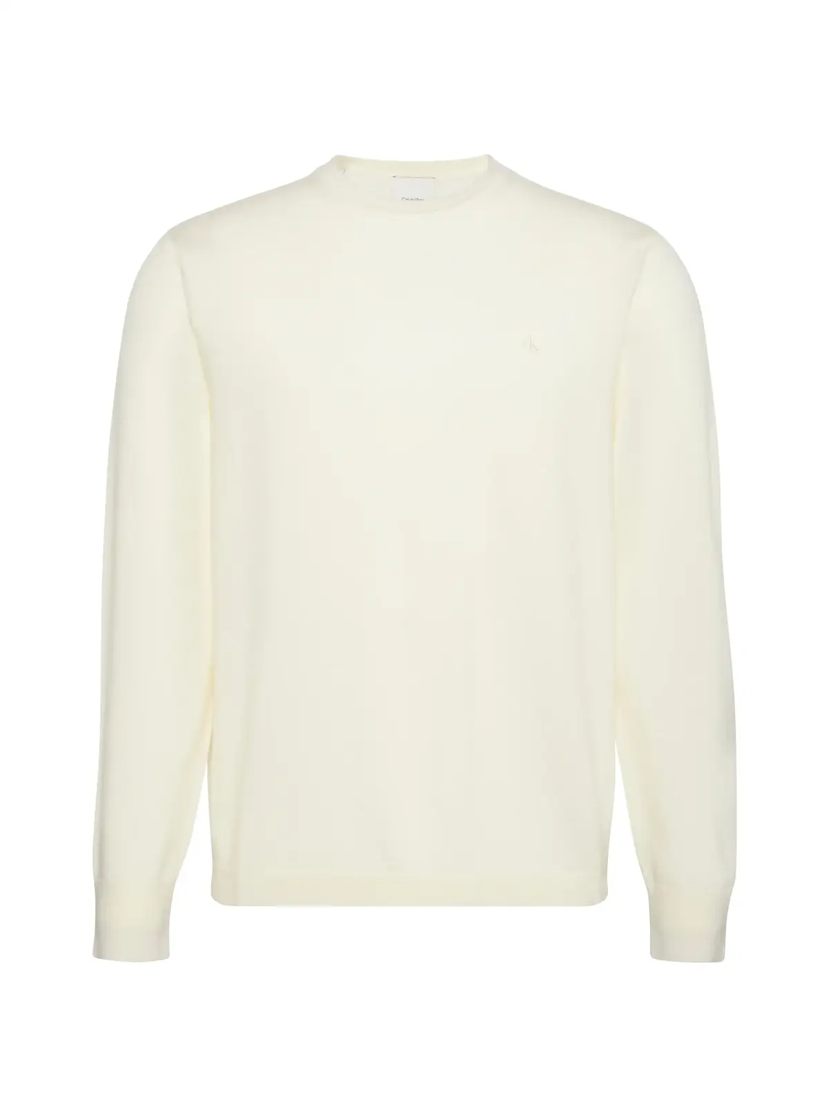 Calvin Klein LS 100% MERINO CREW, YAC Erkek Beyaz Kazak