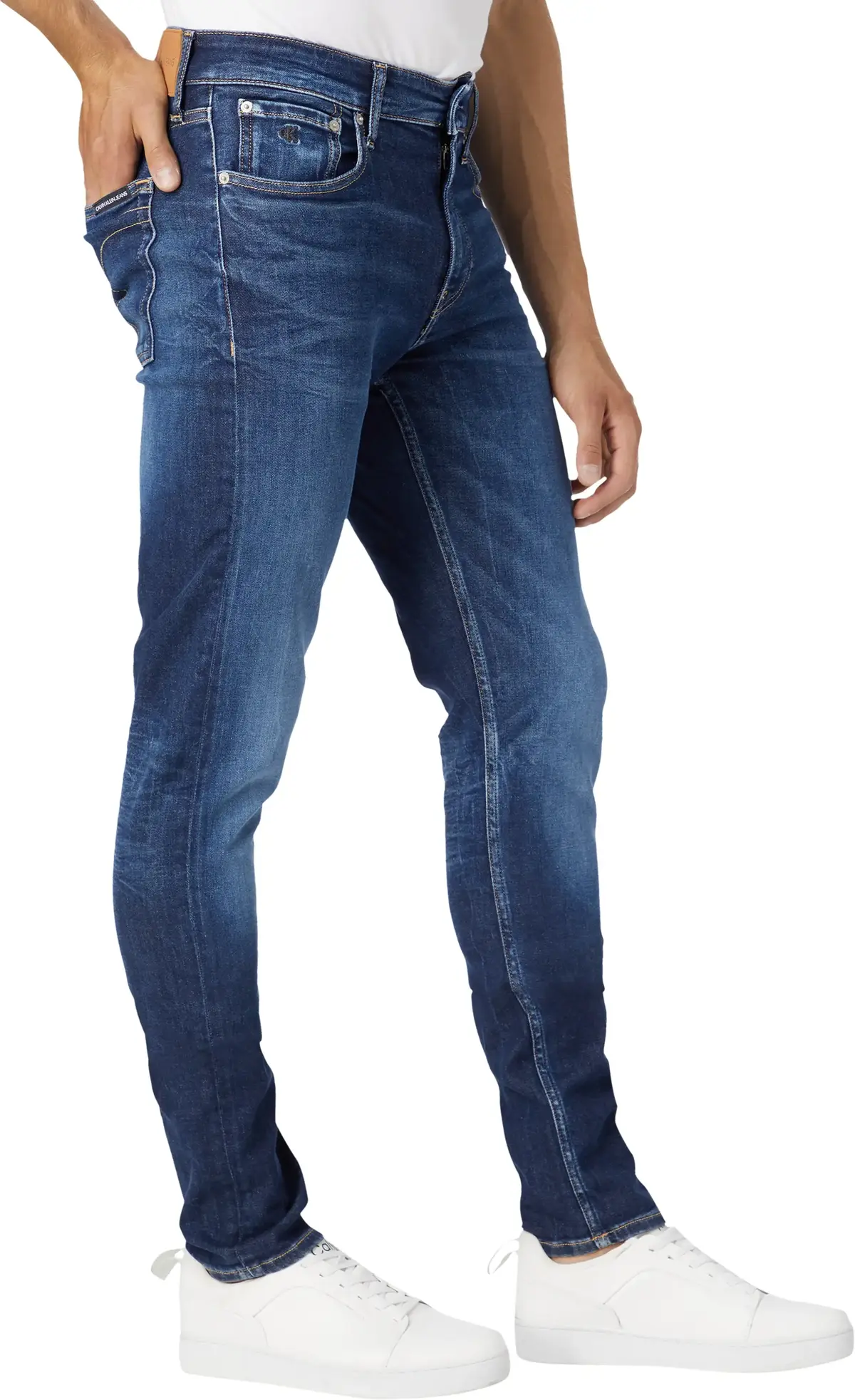 Calvin Klein SLIM TAPER Erkek mavi Kot Pantolon