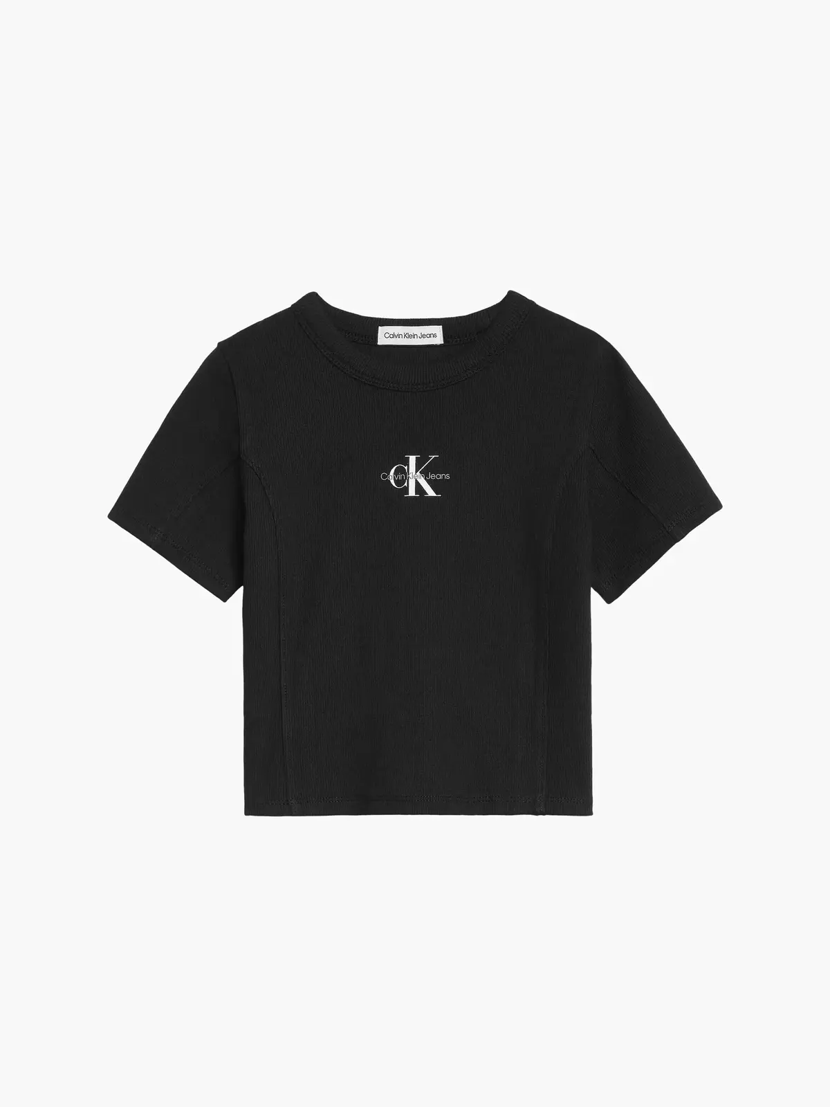 Calvin Klein MONOGRAM RIB TOP Kadın Siyah T-Shirt