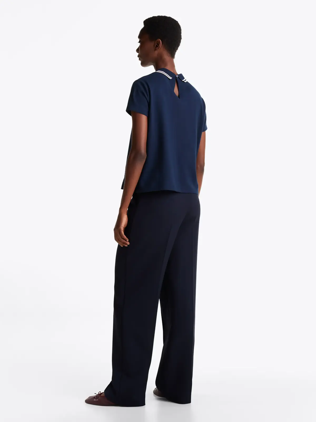 Tommy Hilfiger REG VARSITY C-NK POL, C1G Lacivert Kadın T-Shirt & Polo