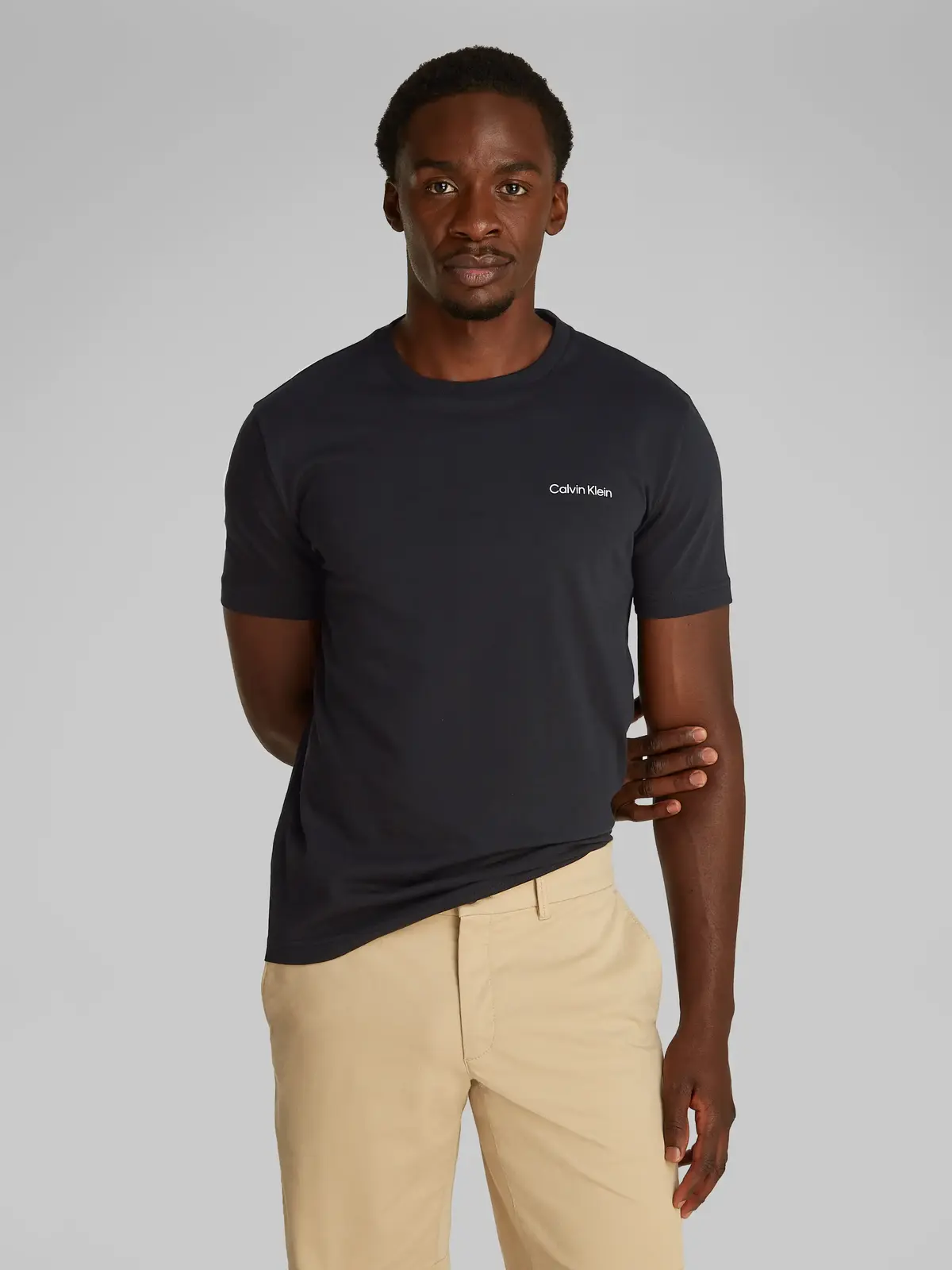 Calvin Klein CP-LINEAR BOX LOGO Siyah Erkek Tişört