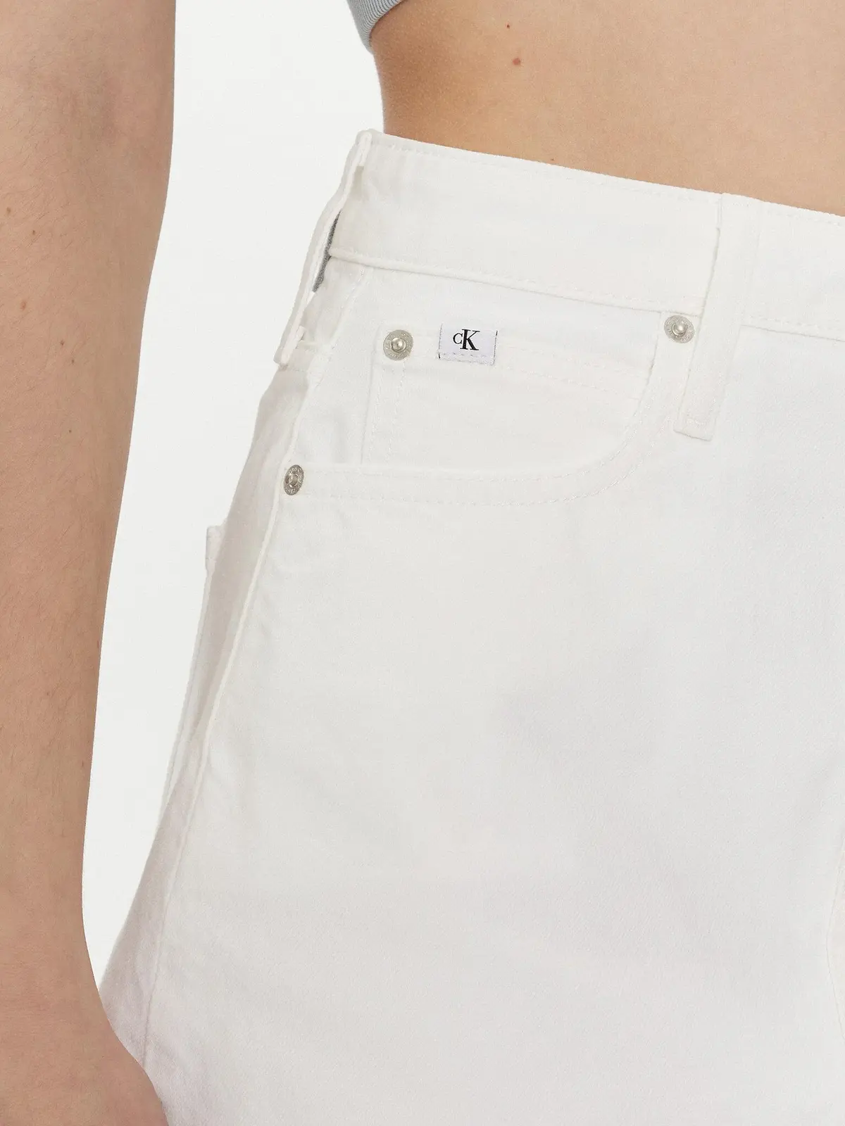 Calvin Klein HR A-LINE MINI SKIRT, 1AA Beyaz Kadın Etek