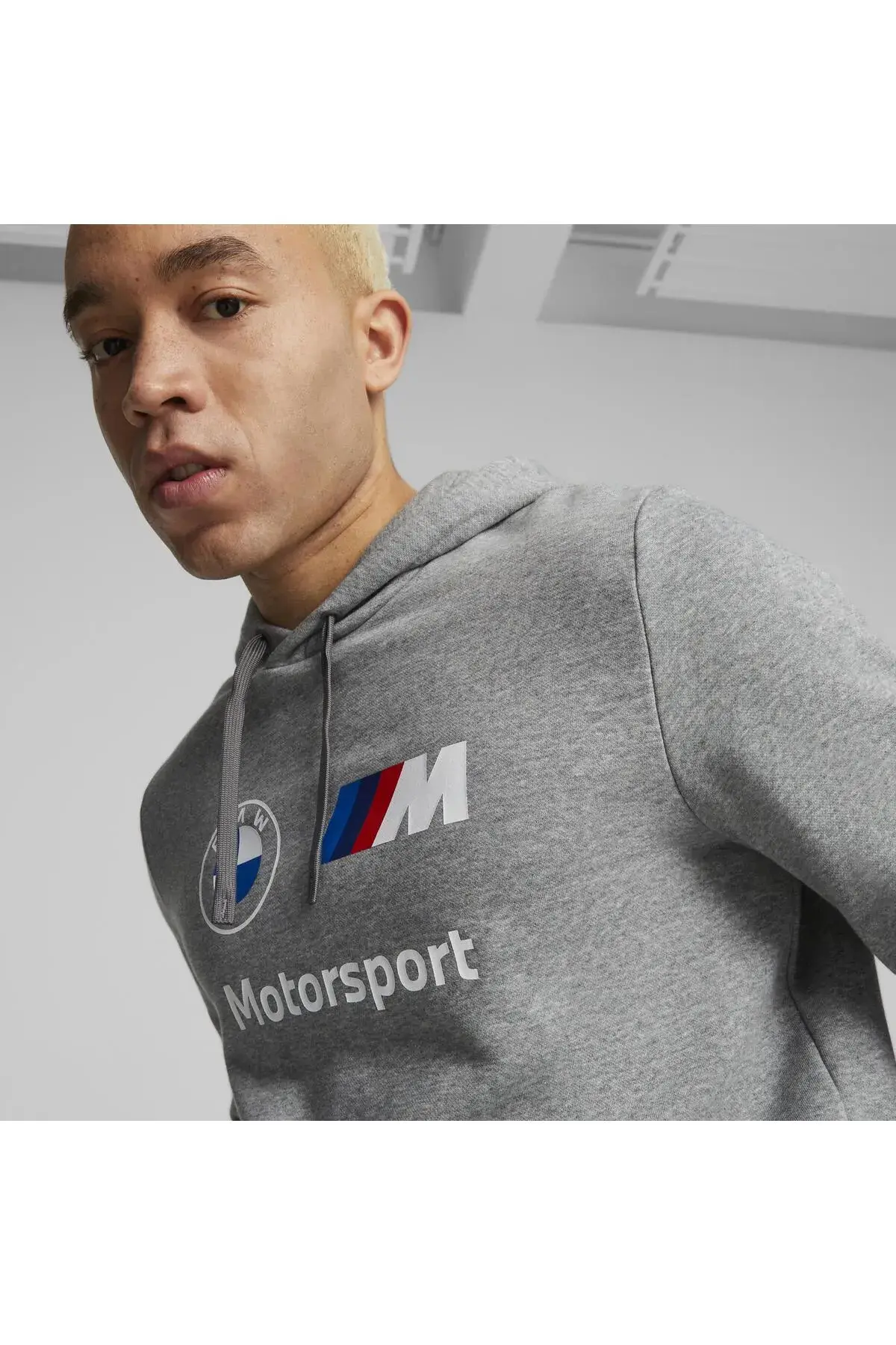 Puma BMW MMS ESS Hoodie Fleece Gri Erkek Hoodie
