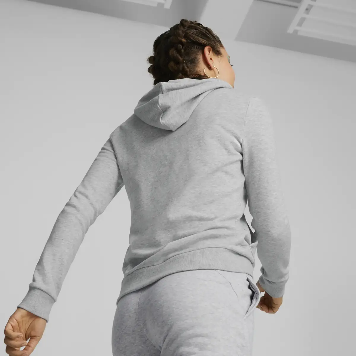 Puma Power Graphic Hoodie Gri Kadın Hoodie