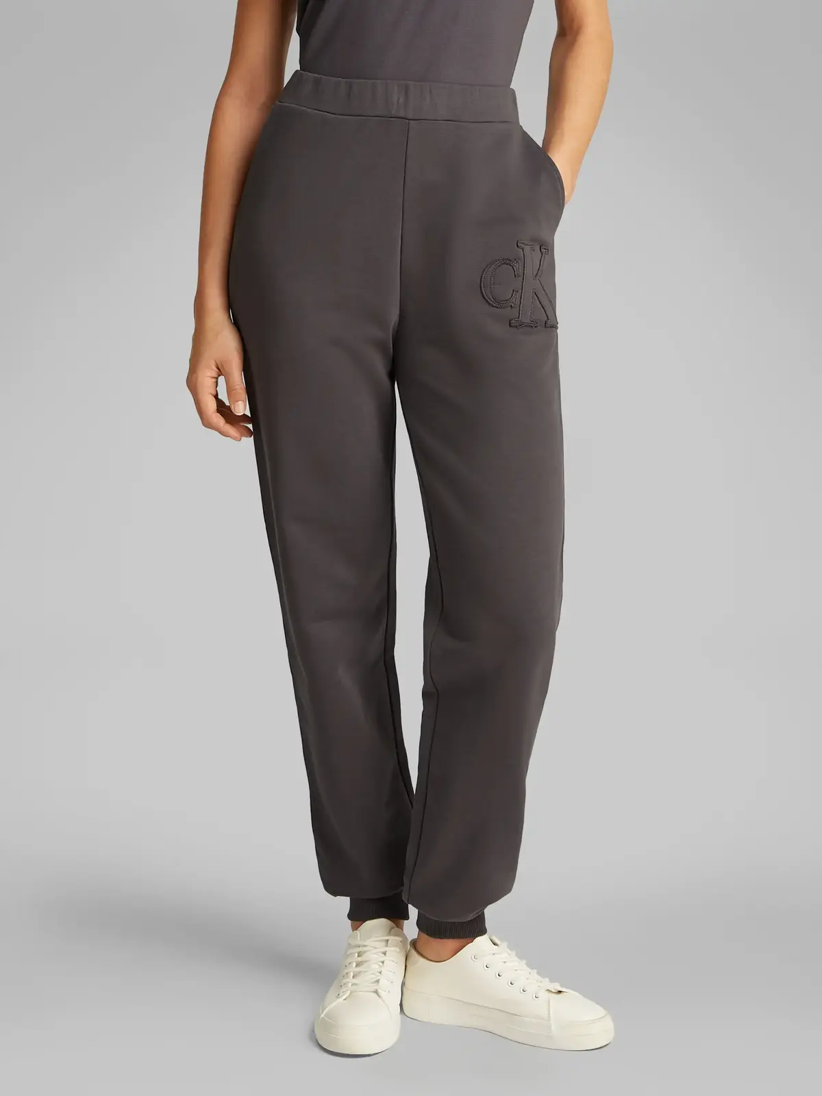 Calvin Klein CK APPLIQUE JOG PANT Gri Kadın Eşofman Alt
