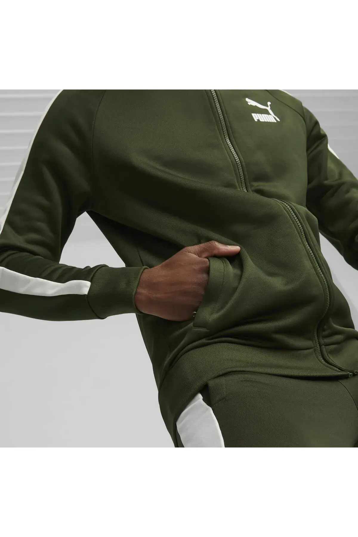 Puma T7 ICONIC Track Jacket (s) PT Yeşil Erkek Fermuarlı Sweatshirt