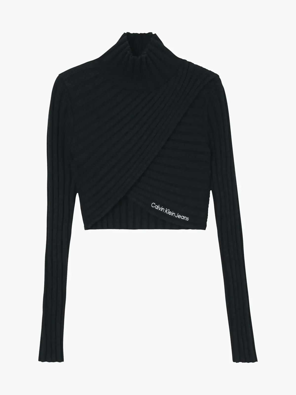 Calvin Klein WRAP HIGH NECK SWEAT Kadın Siyah Kazak