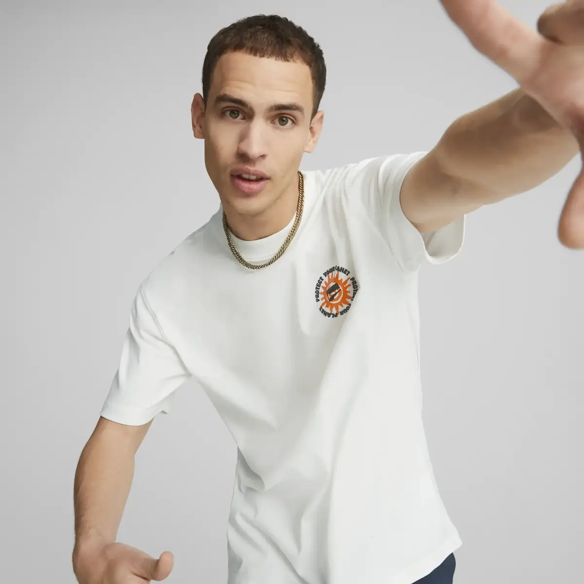 Puma DOWNTOWN Graphic Tee Beyaz Erkek T-Shirt