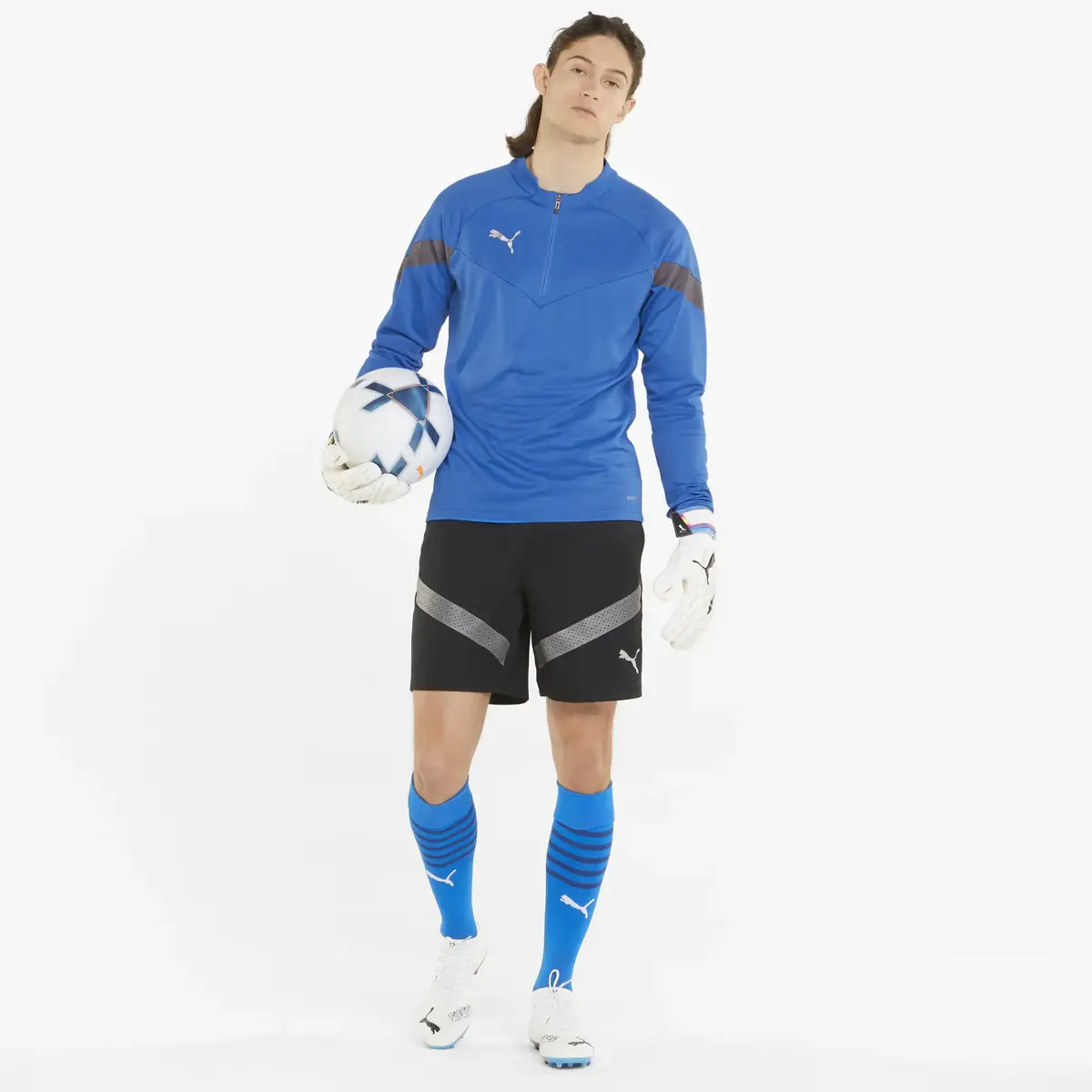 Puma teamFINAL Training 1/4 Zip Top Electric Beyaz Erkek Sweatshirt
