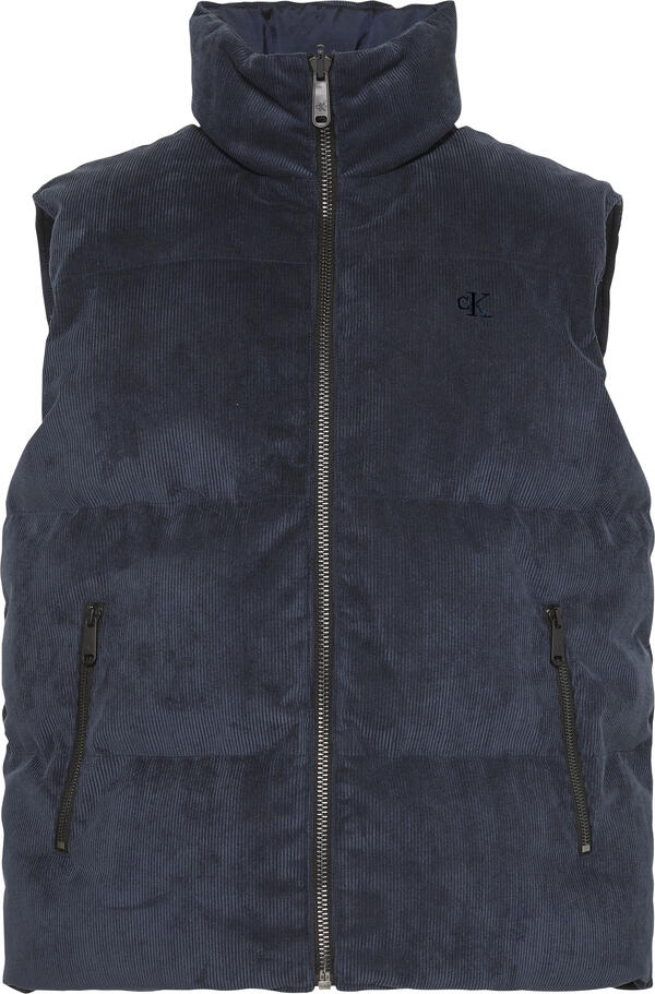 Calvin Klein SLVLSS REVERSIBLE CORDUROY PUFFE Mavi Erkek Yelek