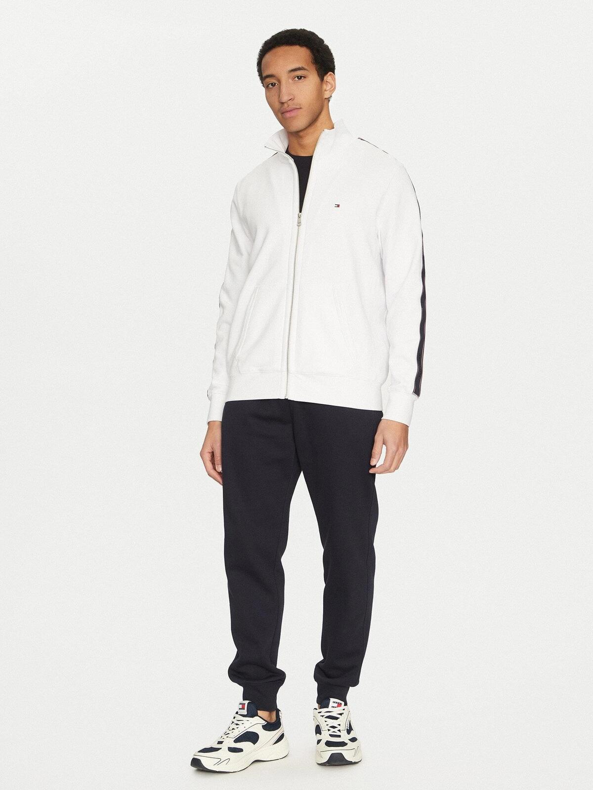 Tommy Hilfiger GLOBAL STRIPE ZT STA, YAF Beyaz Erkek Sweatshirt