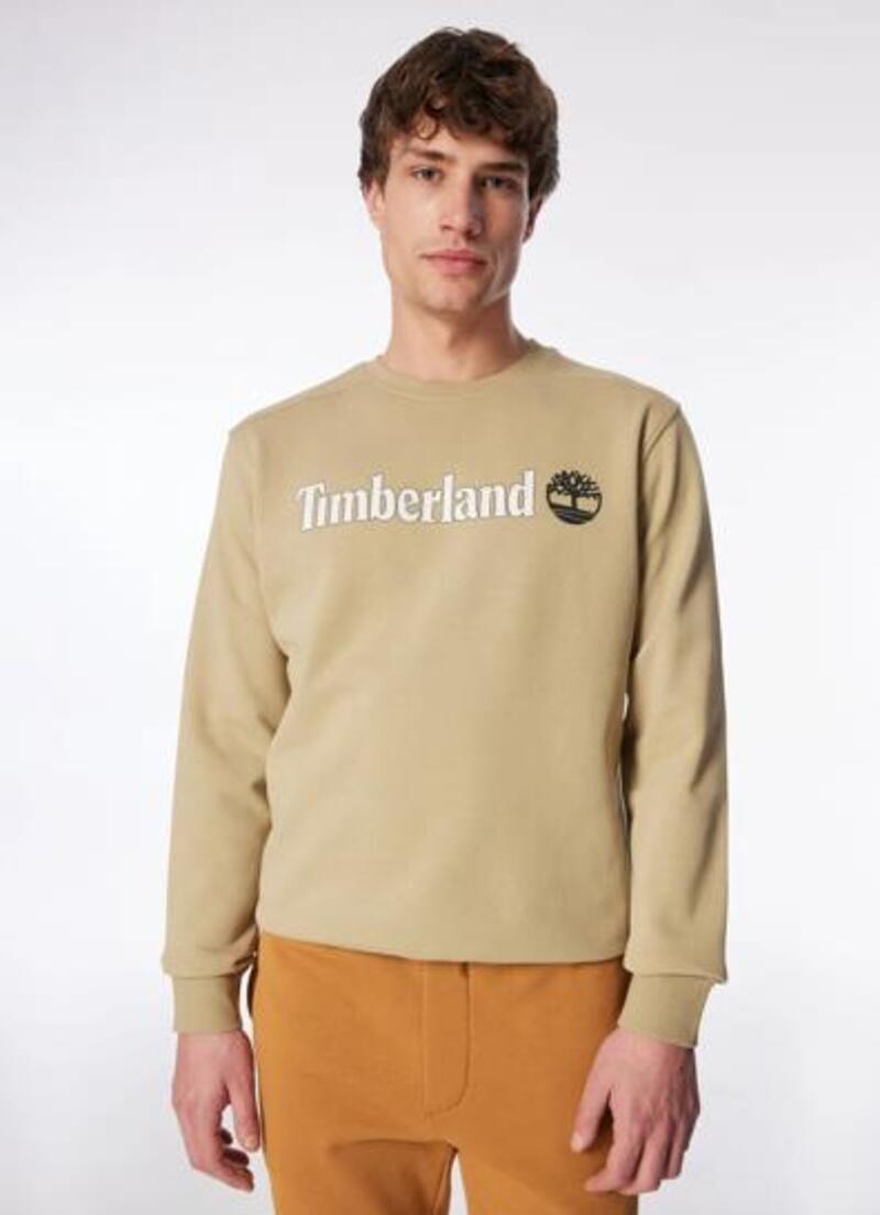 Timberland KENNEBEC RIVER Linear Logo Crew Neck Swe Bej Erkek Sweatshirt & Hoodie