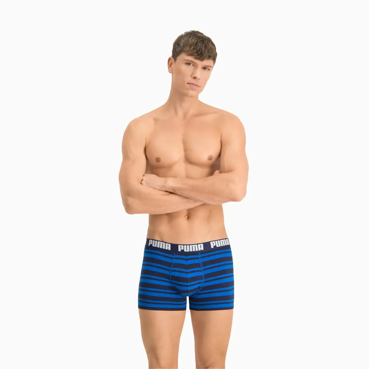 Puma PUMA HERITAGE STRIPE BOXER 2P blue Mavi Erkek 2'li Boxer