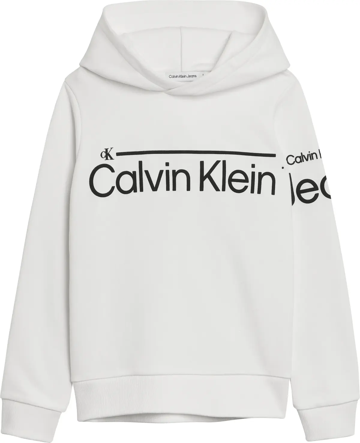 Calvin Klein INSTITUTIONAL LINED Erkek Beyaz Hoodie