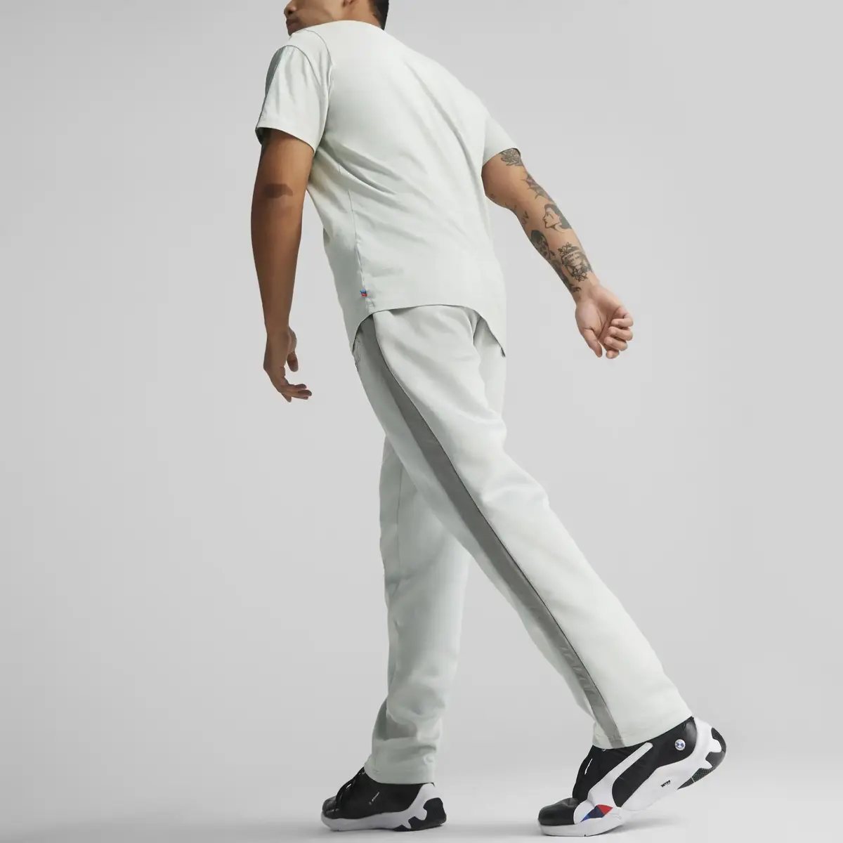 Puma BMW MMS Mono Chrome Pants Flat Erkek Gri Eşofman Altı