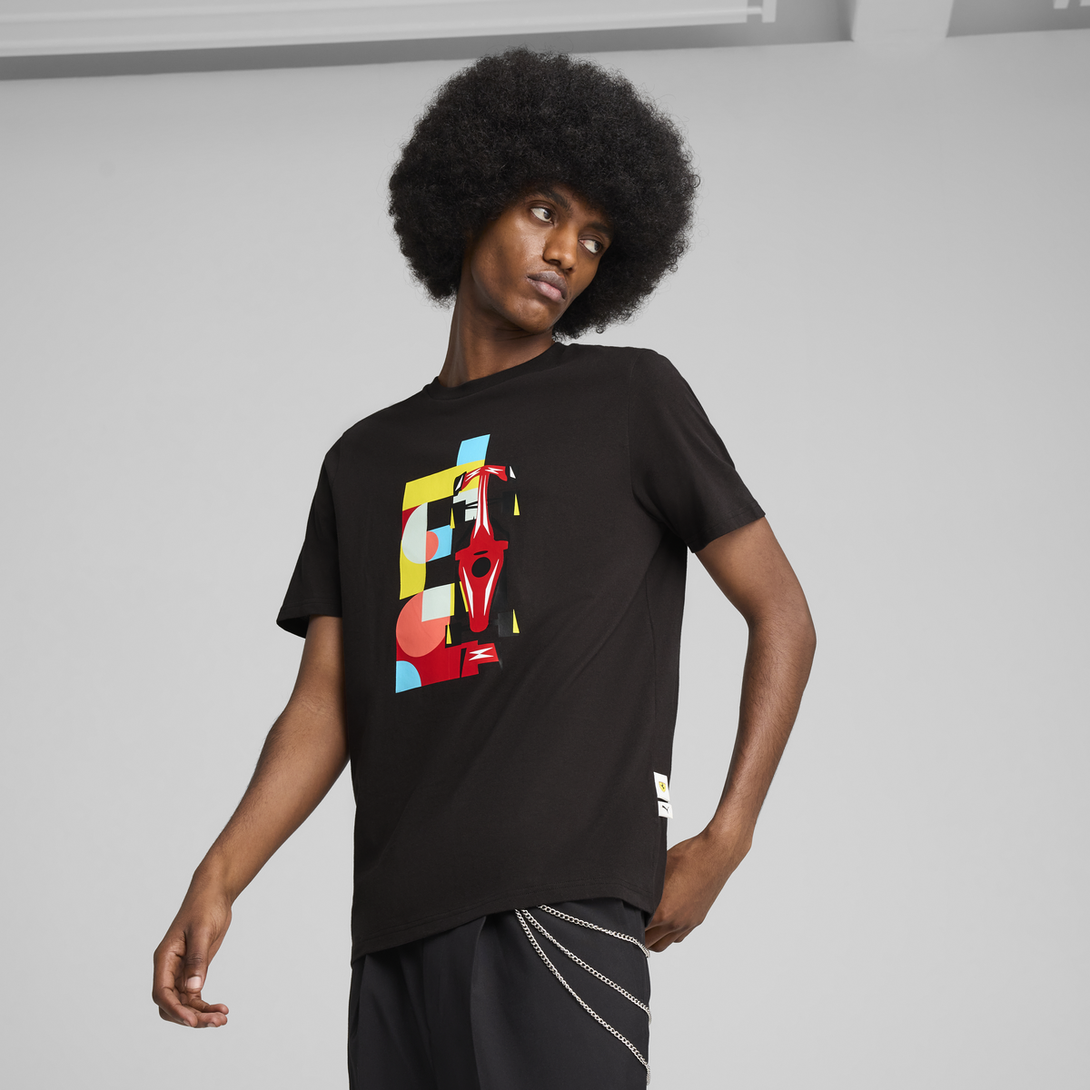 Puma Ferrari Race Graphic Tee 2 Siyah Erkek T-Shirt