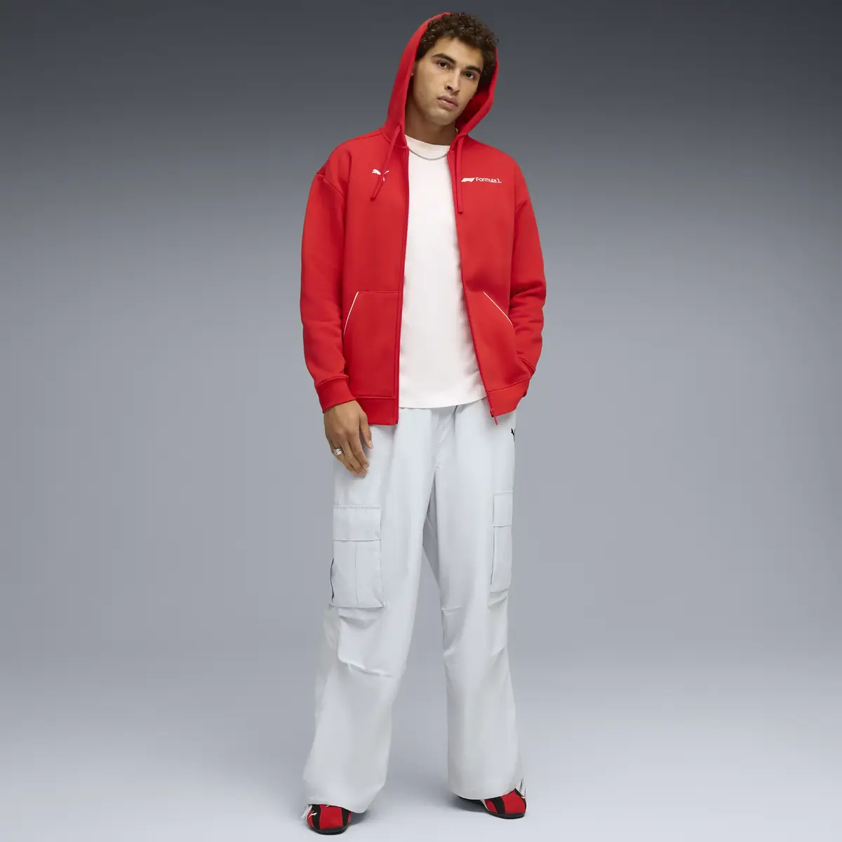 Puma F1 Essential+ Fullzip Hoodie Kırmızı Erkek Sweatshirt
